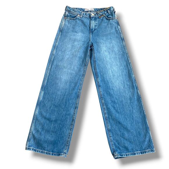 WRANGLER + STAUD the loose fit Jean 27x32 Light Wash Blue Wide Leg Mid Rise - Picture 1 of 12